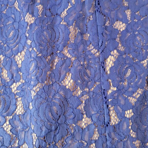 Lulus Womens Royal Blue Sleeveless Lace Midi Dress M Polyester Blend - Picture 7 of 7